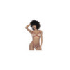 Ensemble lingerie sexy trois pièces chair et rouge 